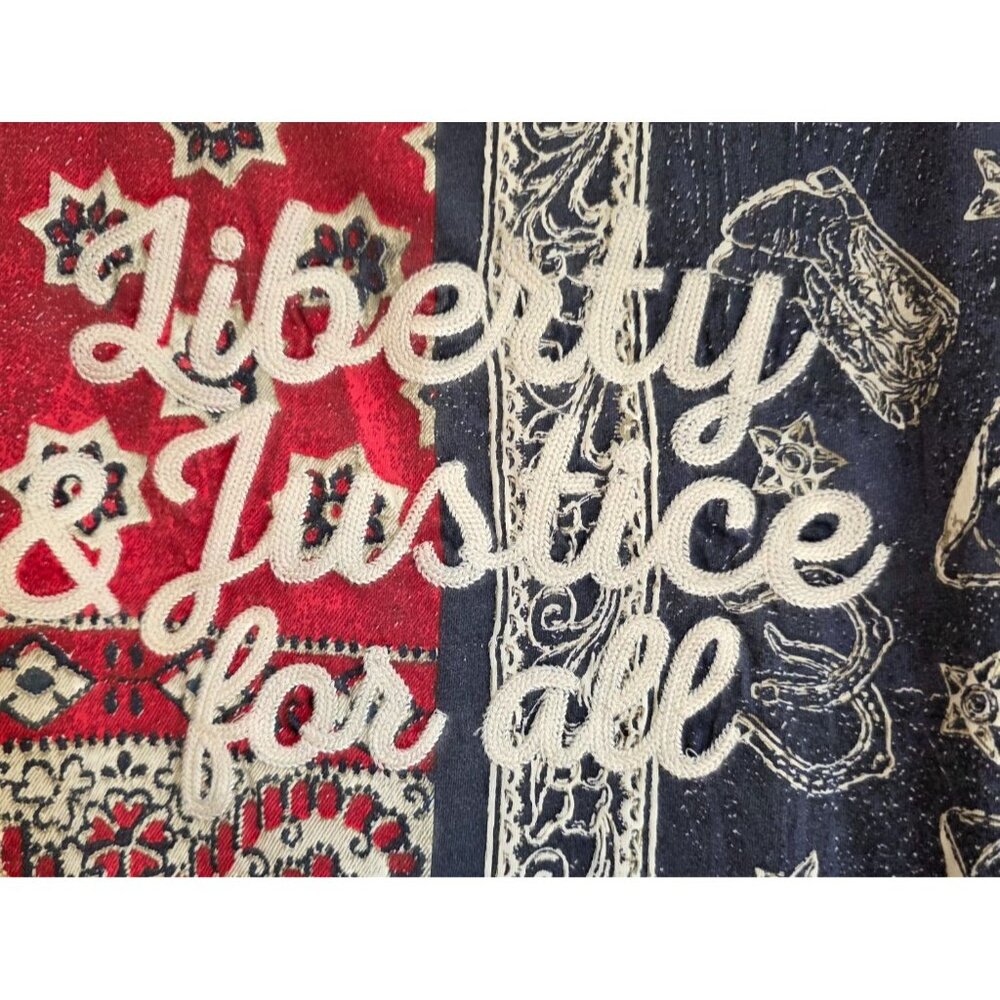 Double D Ranch Red and Blue Patterned Sleeveless … - image 2